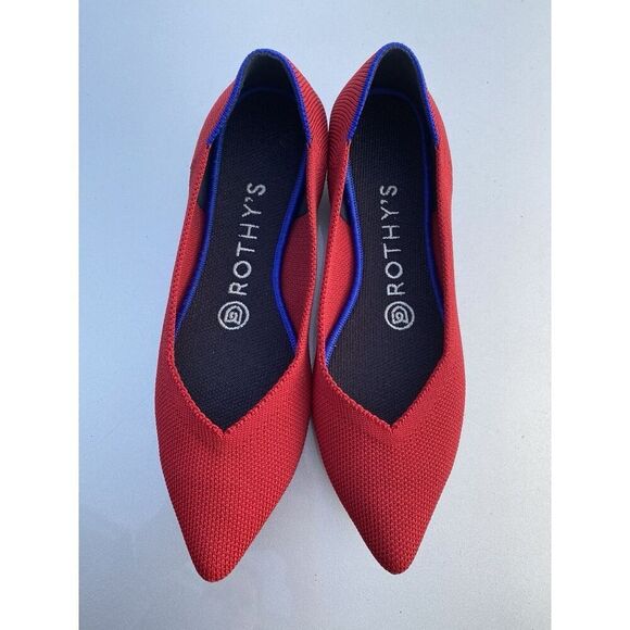 Rothy’s The Point Pillow Like Insoles Chili Red Flats Women’s Size 6 - Picture 1 of 9